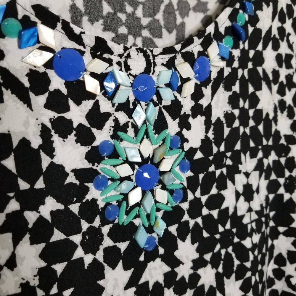 Ruby Rd Size 1x Tunic Stretch Kaleidoscope Turquo… - image 6